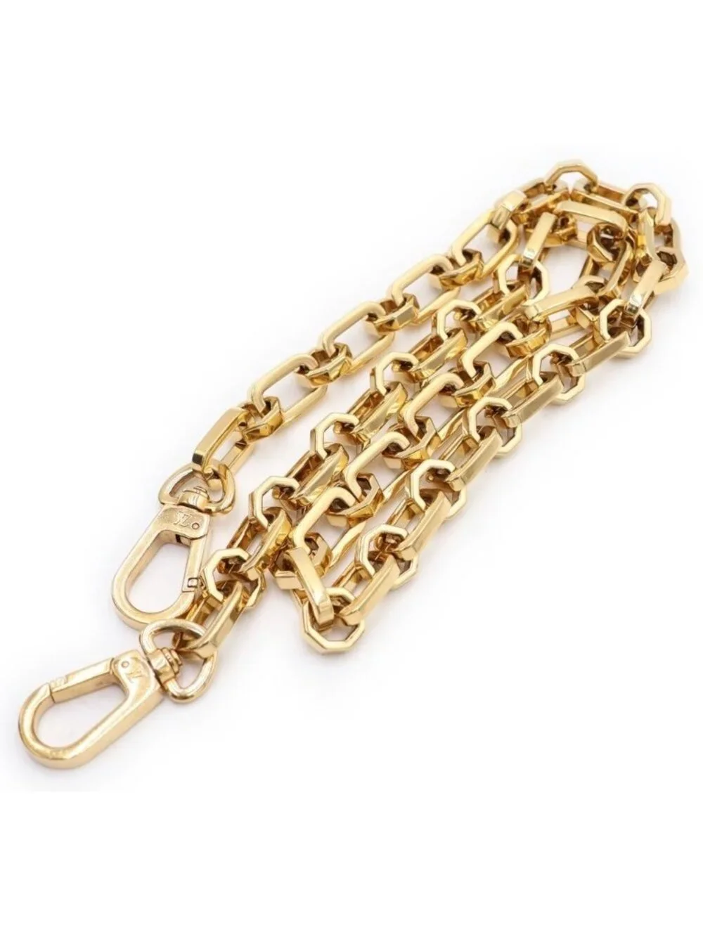 Louis Vuitton LV Rock Dauphine MM Leather Chain Shoulder Bag Gold Black